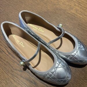 Dior Metallic Silver flat Shoes